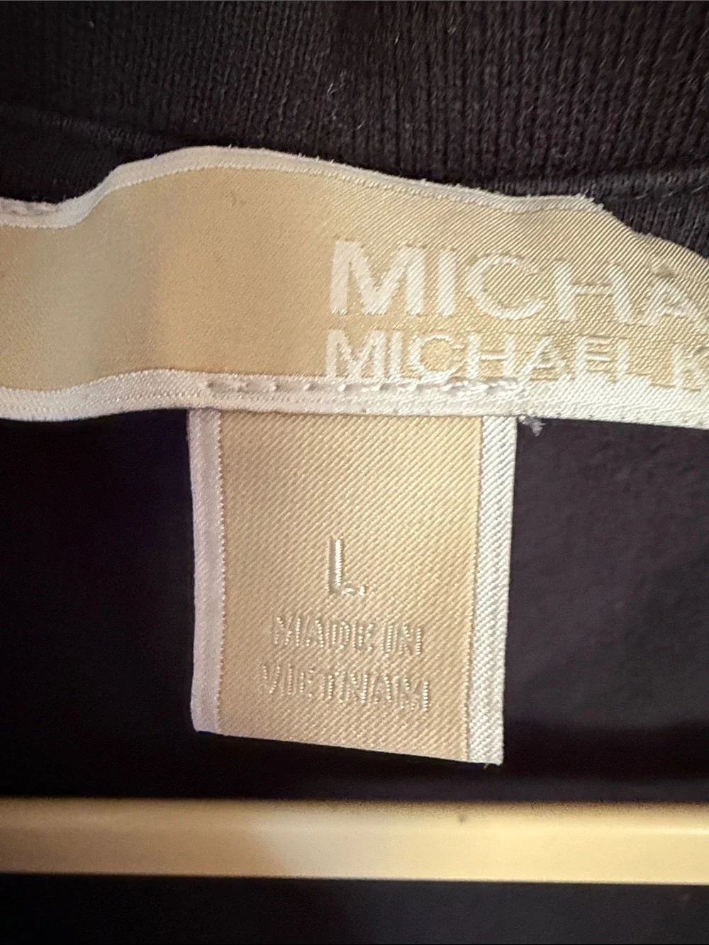 Michael Kors Black Short Sleeve Zip Polo Top with Gold Pull
